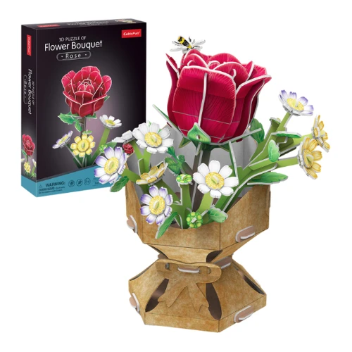 Puzzle 3D Cubic Fun Flower Bouquet Buchet de flori cu trandafir, 120 elemente cumpăra în Chișinau