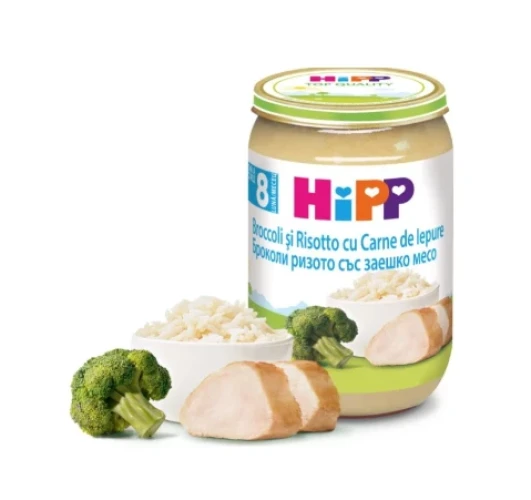 Piure HIPP Broccoli si Risotto cu carne de Iepure (8 luni+), 220 g cumpăra în Chișinau