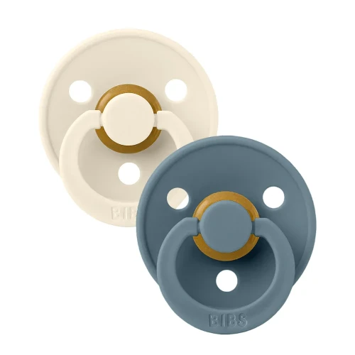 Suzetă rotundă din latex Bibs Colour Ivory & Petrol (6-18 luni), 2 buc. cumpăra în Chișinau