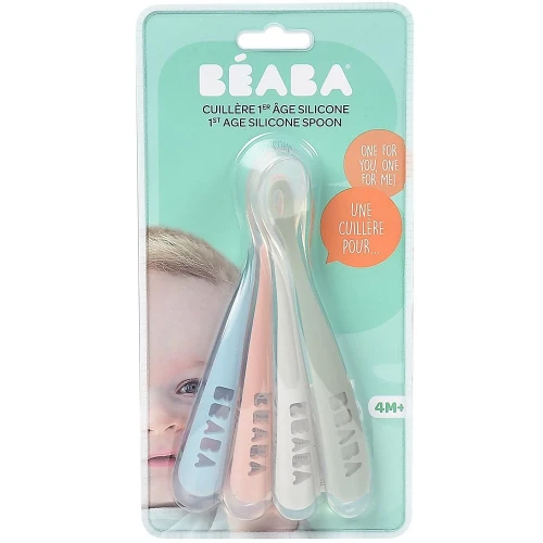 Эргономичная ложка Beaba 1st Stage 4 шт Eucalyptus купить в Кишиневе