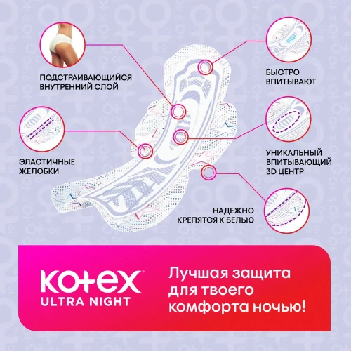 Прокладки Kotex Ultra Night Pads, 7 шт. купить в Кишиневе