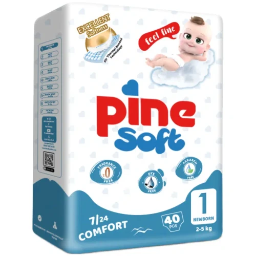 Подгузники Pine Soft 1 Newborn (2-5 кг), 40 шт. купить в Кишиневе