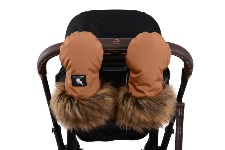 Рукавички на детскую коляску Cottonmoose Handmuff with Fur Dark Blue, 25x14 см купить в Кишиневе