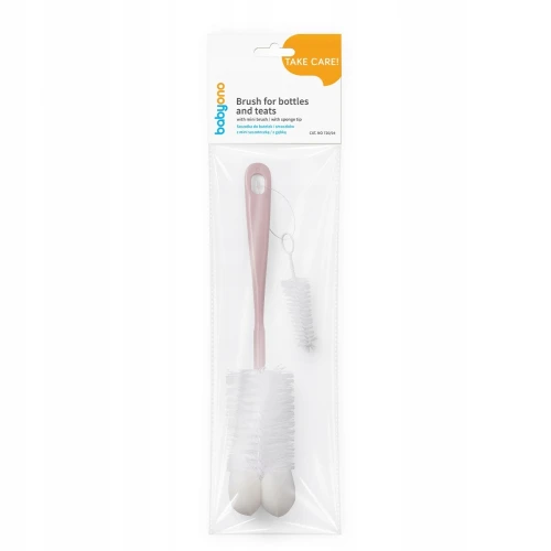 Peria pentru biberoane și suzete BabyOno Pink cu mini-perie cumpăra în Chișinau