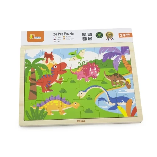 Деревянные пазлы Viga Dinosaurs, 24 элементов купить в Кишиневе