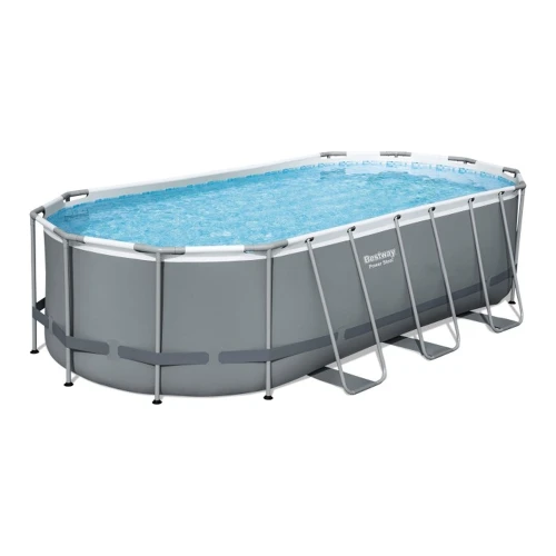 Каркасный бассейн Bestway Power Steel овальный 549x274x122 см, 13430 литров, серый купить в Кишиневе