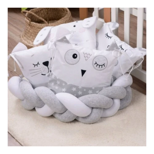 Комплект в кроватку Veres Smiling animals white-grey (6 предметов), 120x60 см купить в Кишиневе