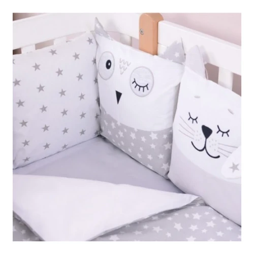 Комплект в кроватку Veres Smiling animals white-grey (6 предметов), 120x60 см купить в Кишиневе