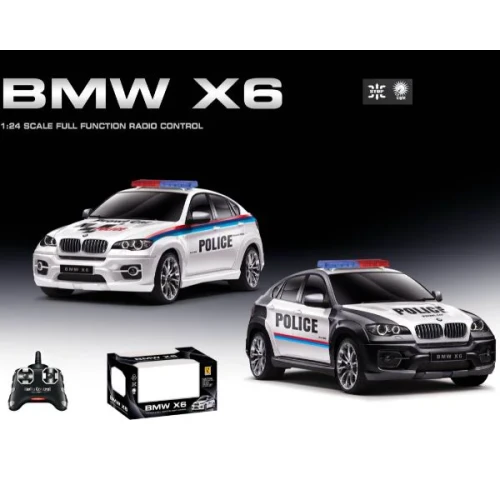 Mașină cu telecomandă RC Cars BMW X6 Mașină de poliție, scara 1:24, în sort. cumpăra în Chișinau