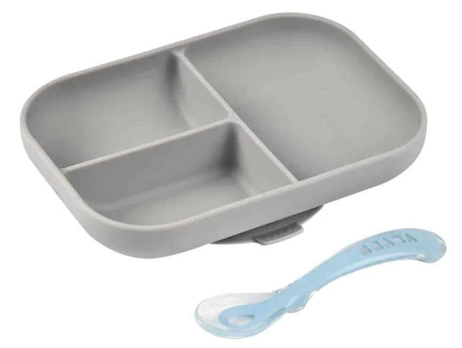 Set de masă din silicon Beaba Grey, 2 buc. cumpăra în Chișinau