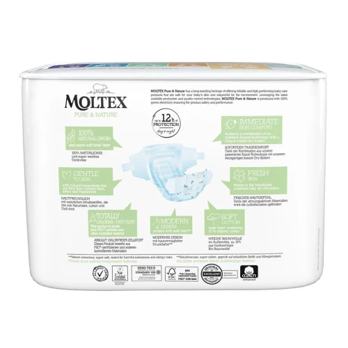 Подгузники эко гипоаллергенные Moltex Nature Mini 2 (3-6 кг), 38 шт. купить в Кишиневе