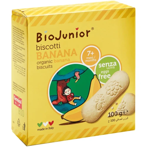 Печенье BioJunior с бананом (7 мес+), 100 гр купить в Кишиневе