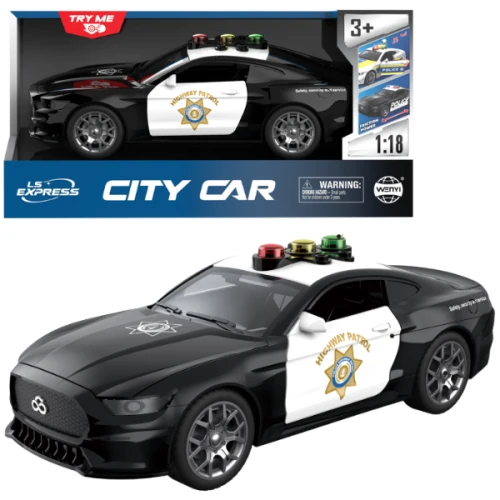 Mașină de poliție americană Wenyi cu inerție (lumină/sunet), scara 1:18 cumpăra în Chișinau