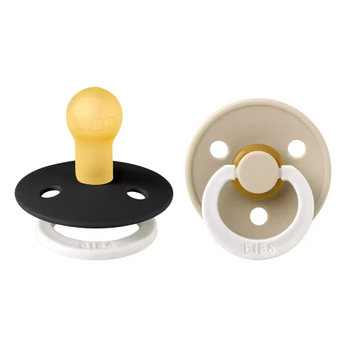 Suzetă rotundă din latex Bibs Colour Glow Black & Vanilla (0-6 luni), 2 buc. cumpăra în Chișinau