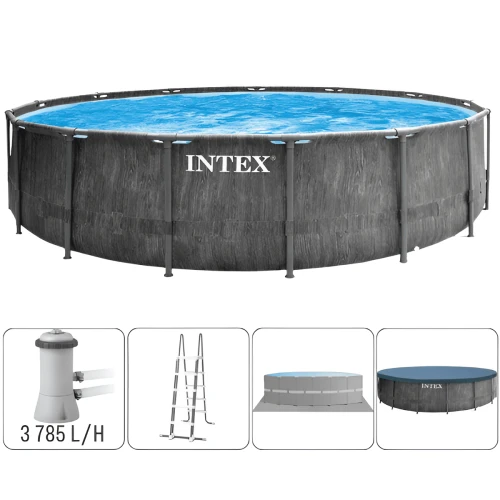 Бассейн для детей Intex Greywood Prism Frame Premium + фильтрующий насос 3785 л/ч, 16805 литров купить в Кишиневе