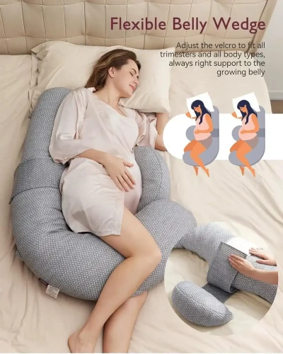 Pernă pentru gravide forma-F Momcozy Air Layer Grey, 135 cm cumpăra în Chișinau