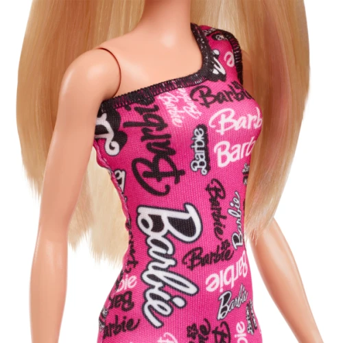 Кукла Barbie Fashion с белыми волосами и розовым платьем с логотипом Barbie купить в Кишиневе