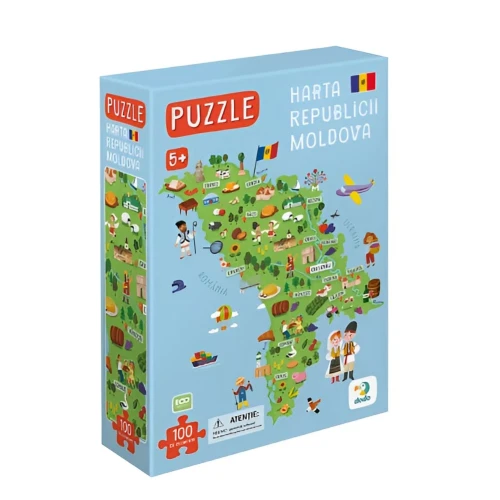 Puzzle-magnet educativ Dodo Map of Moldova, 100 elemente cumpăra în Chișinau