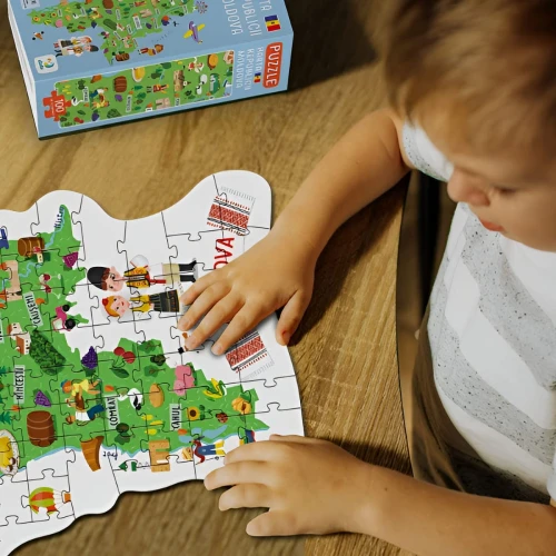 Puzzle-magnet educativ Dodo Map of Moldova, 100 elemente cumpăra în Chișinau