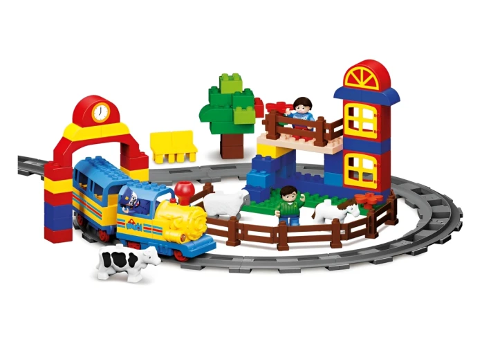 Set construcție Blocki Mubi Tren și Cale Ferată cu sunete și lumini, 109 elemente cumpăra în Chișinau