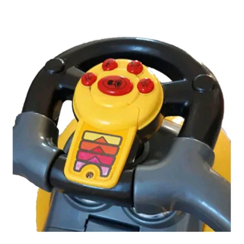 Tolocar Baby Mix Mega Car 3 în 1 cu mâner pentru părinți, galben cumpăra în Chișinau