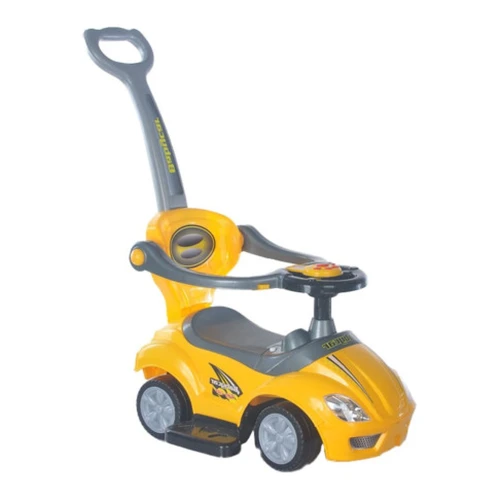 Tolocar Baby Mix Mega Car 3 în 1 cu mâner pentru părinți, galben cumpăra în Chișinau