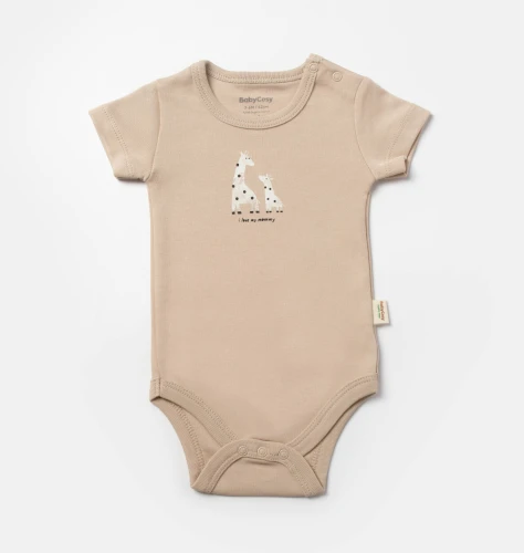 Body cu mânecă scurtă BabyCosy Giraffe Ivory & Ecru, 2 buc. (9-12L) cumpăra în Chișinau