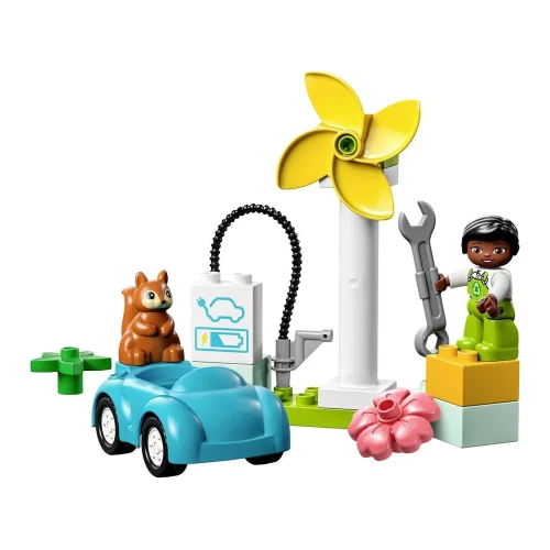 Set construcție Lego Duplo Wind Turbine and Electric Car, 16 elemente cumpăra în Chișinau