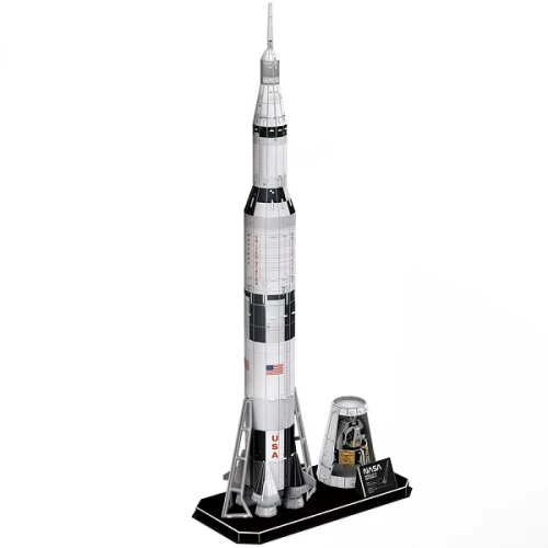 Puzzle 3D Cubic Fun NASA Apollo Saturn V Rocket, 136 elemente cumpăra în Chișinau