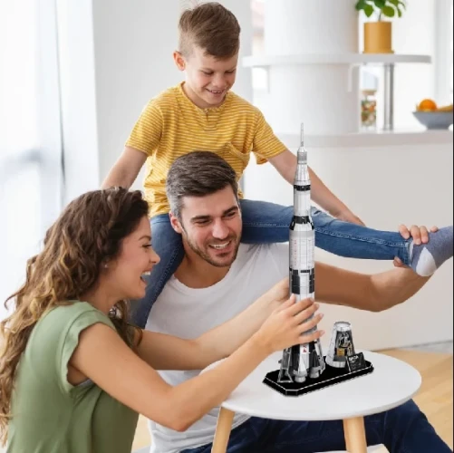 Puzzle 3D Cubic Fun NASA Apollo Saturn V Rocket, 136 elemente cumpăra în Chișinau