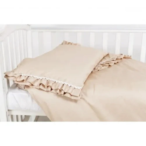 Lenjerie de patut (3 elemente) Twins Classic Satin Beige cumpăra în Chișinau