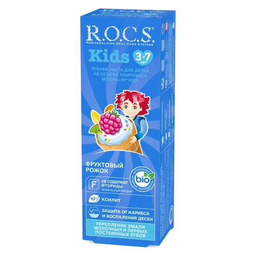 Зубная паста R.O.C.S. Kids Фруктовый рожок (без фтора) (3-7 лет) купить в Кишиневе