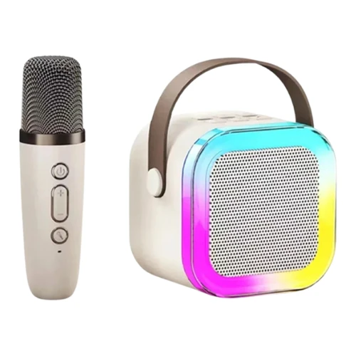 Boxă karaoke Essa Toys K12 cu microfon wireless și iluminare RGB, albă cumpăra în Chișinau