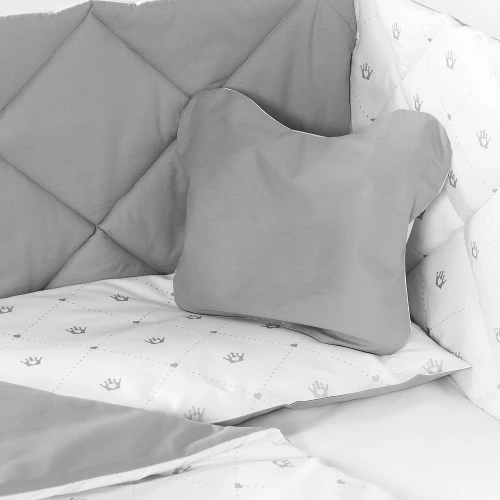 Lenjerie de pătuț 8 piese PernaMea Coroniță Gri cumpăra în Chișinau