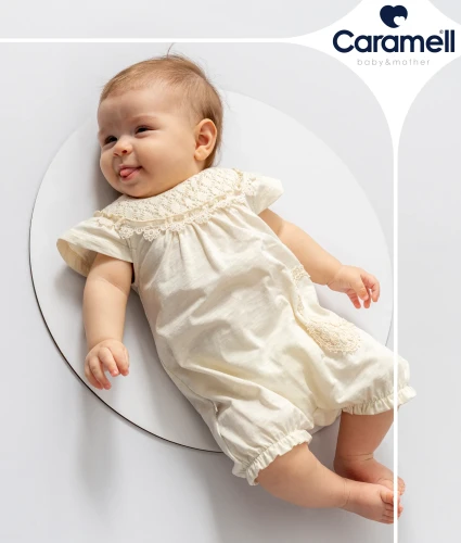 Salopetă Caramell Lace Flowers Ecru & Beige (6-9L) cumpăra în Chișinau