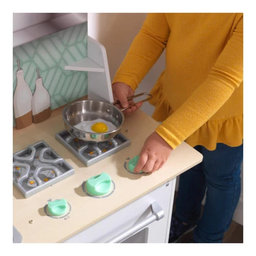 Bucătărie pentru copii KidKraft Whisk & Wash, cu mașină de spălat, albă cumpăra în Chișinau
