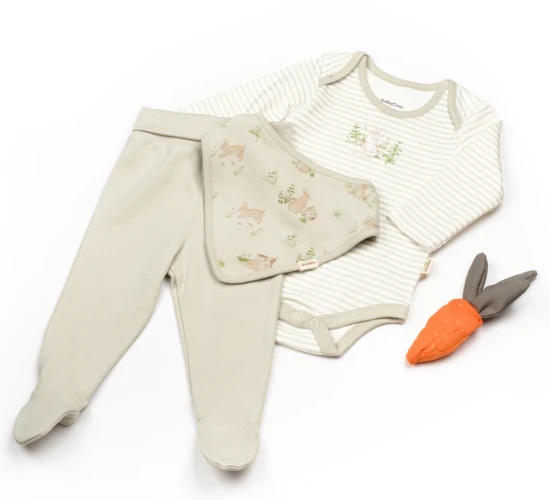 Set din 3 piese BabyCosy 1 Rabbit Ecru & Soft Green (6-9L) cumpăra în Chișinau
