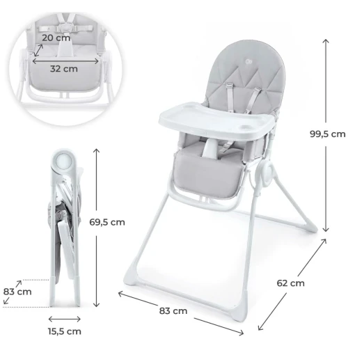 Стульчик для кормления KinderKraft Binci Light Grey купить в Кишиневе
