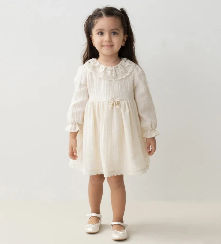 Платье с длинным рукавом Mymio Muslin Ecru & Beige (6-9М) купить в Кишиневе