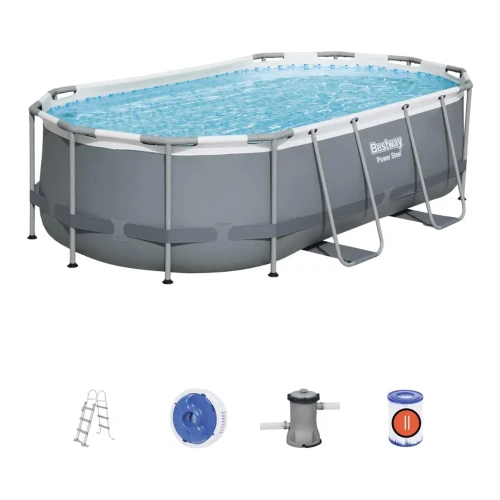 Каркасный бассейн Bestway Power Steel овальный 427x250x100 см, 7250 литров, с фильтрующим насосом купить в Кишиневе