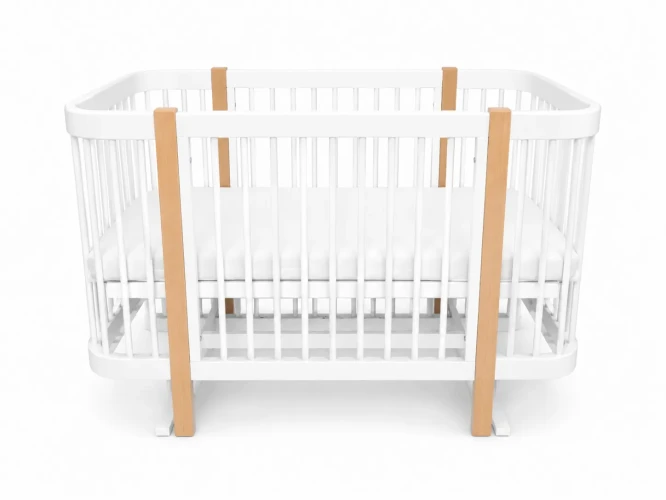 Set Pătuț Kuzea Elza White Nature + Comoda-măsuță de înfășat HappyBaby Pro 800 MDF White cumpăra în Chișinau