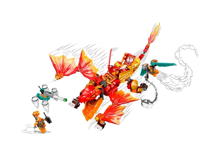 Set construcție LEGO NINJAGO Kai’s Fire Dragon EVO, 204 elemente cumpăra în Chișinau