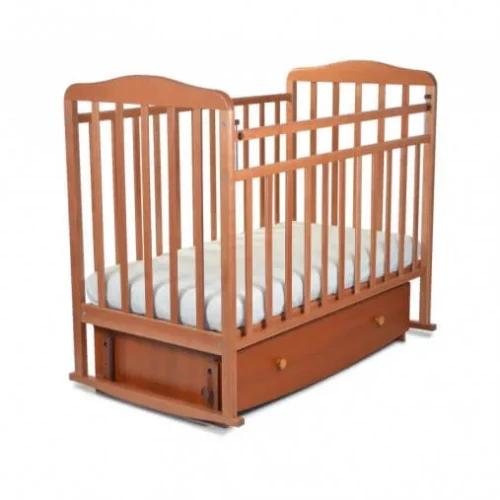 Детская кроватка SKV Митенька Орех на маятнике с ящиком купить в Кишиневе
