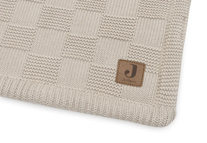 Пледик Jollein Box Knit GOTS Warm Sand/Velvet, 75x100 см купить в Кишиневе