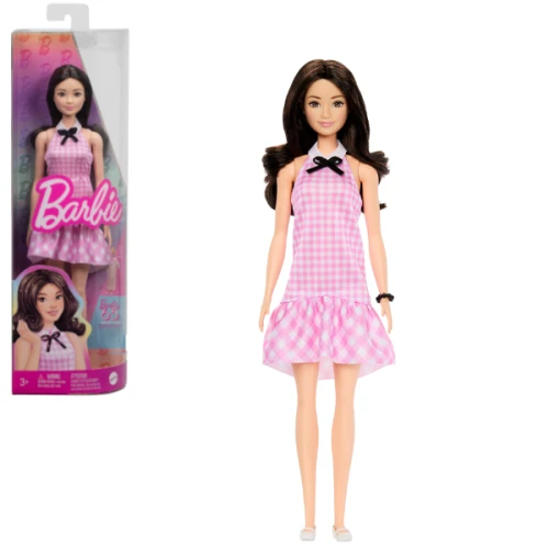 Păpușă Barbie Fashionistas în rochie roz în carouri cu volane, 30 cm cumpăra în Chișinau