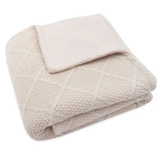Păturică Jollein Check Knit Oatmeal/Teddy Fleece, 75x100 cm cumpăra în Chișinau