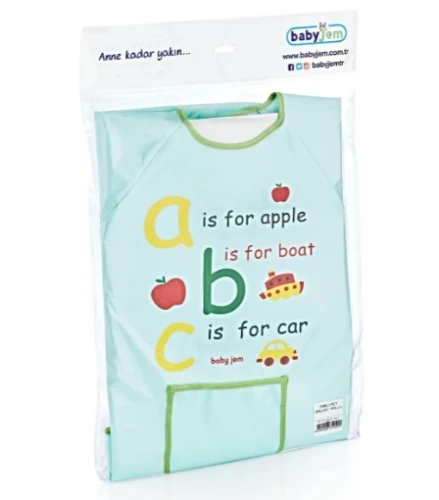 Фартук с рукавами для занятий BabyJem ABC, Зелёный купить в Кишиневе