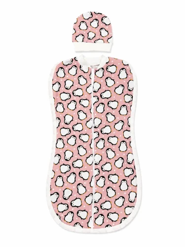 Set cocon + căciulă PernaMea Penguin Pink (0-3L) cumpăra în Chișinau