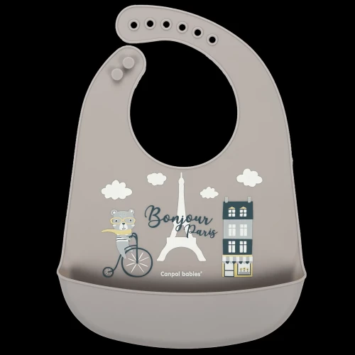 Слюнявчик силиконовый Canpol babies Bonjour Paris купить в Кишиневе