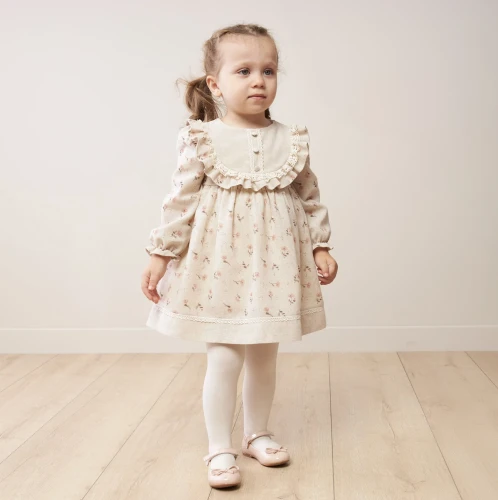 Платье с длинным рукавом Mymio Flower Beige & Ecru (12-18М) купить в Кишиневе